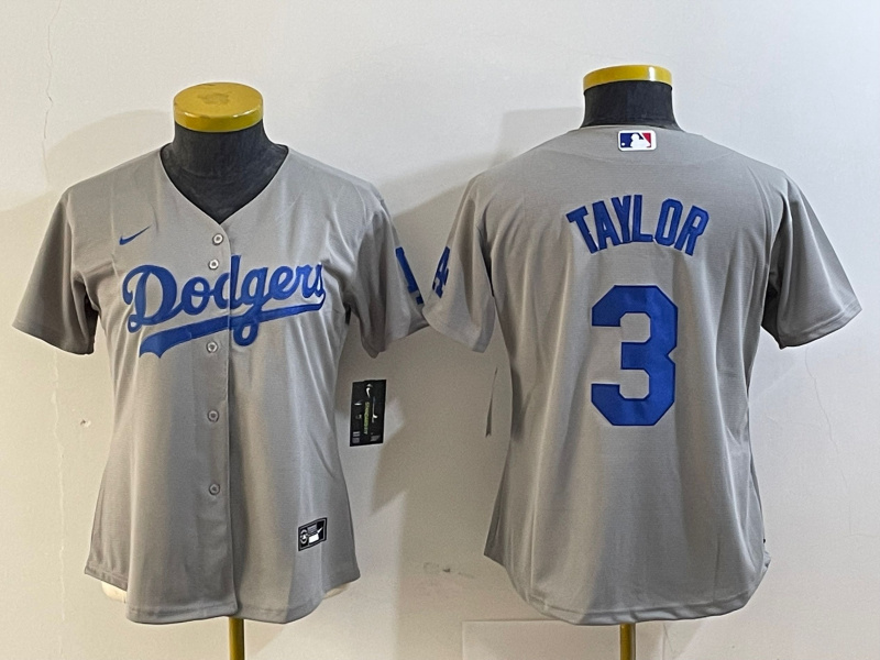 Youth Los Angeles Dodgers #3 Chris Taylor Grey Stitched Baseball Jersey